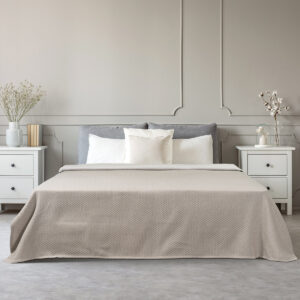 Κουβέρτα King Size Stripe ζακάρ Art 11172 260x270 Άμμου Beauty Home