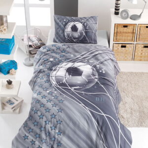 Σετ πάπλωμα μονό Soccer Art 6117  160x240  Γκρι Beauty Home