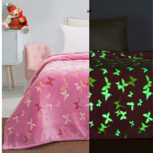 Κουβέρτα μονή φωσφορίζουσα Art 6138  160x220 Ροζ Beauty Home