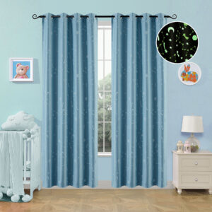 Κουρτίνα φωσφορίζουσα με 8 κρίκους Art 6140 σιέλ  140x260 Σιέλ Beauty Home