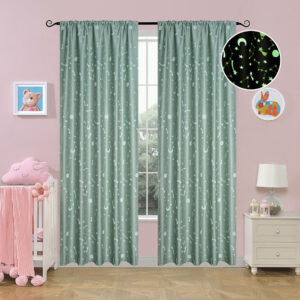 Κουρτίνα φωσφορίζουσα με τρέσα Art 6141 μέντα  140x270 Μέντα Beauty Home