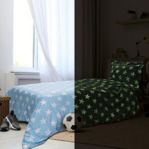 Σετ σεντόνια μονά φωσφοριζέ Gaspar Art 6160 170x240 Γαλάζιο Beauty Home