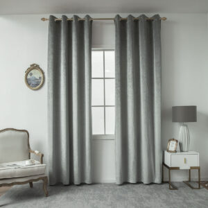 Κουρτίνα βελούδο σκίασης με 8 μεταλλικούς κρίκους Art 8399 140x270 Ασημί Beauty Home