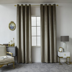 Κουρτίνα βελούδο σκίασης με 8 μεταλλικούς κρίκους Art 8399 140x270 Μπεζ Beauty Home