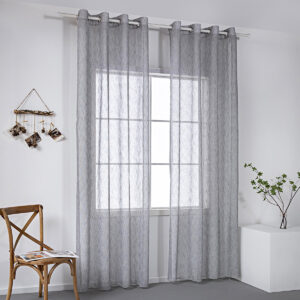 Κουρτίνα γάζα μονόχρωμη με 8 μεταλλικούς κρίκους Art 8440 140x270 Γκρι Beauty Home