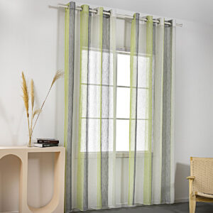 Κουρτίνα γάζα δίχρωμη με 8 μεταλλικούς κρίκους Art 8442 140x270 Λαχανί Beauty Home