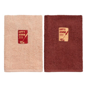 Ποτηρόπανα σετ 2τμχ Art 8289 40x60 Μπεζ,Μόκα Beauty Home