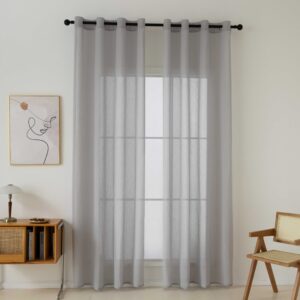 Κουρτίνα γάζα μονόχρωμη με 8 μεταλλικούς κρίκους Fit Art 8447 140x270 Γκρι Beauty Home